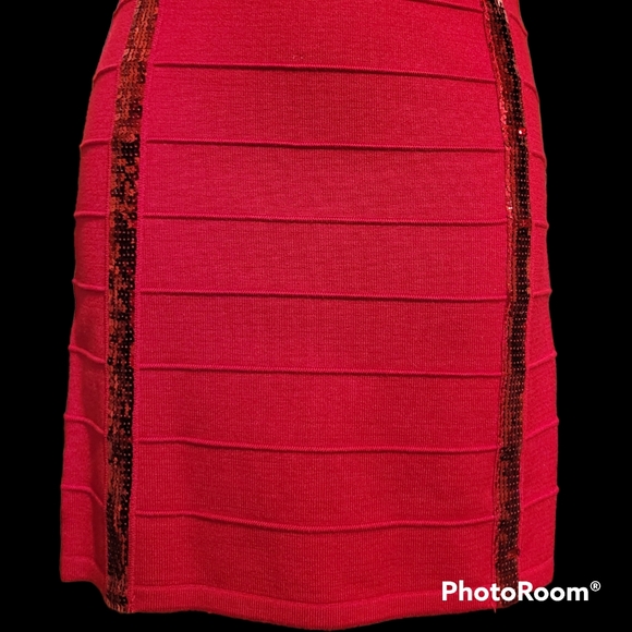 Red Dress S Sequins Party Bandeau Dress - Picture 5 of 11